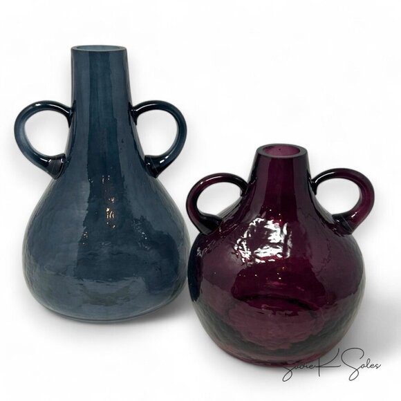 Threshold Hammered Glass Decorative Vase‎ Blue - Target - Fall 2024 - NIB - Picture 4 of 5